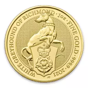 2021 1oz Gold Britain Queen's Beast - The White Greyhound (2)