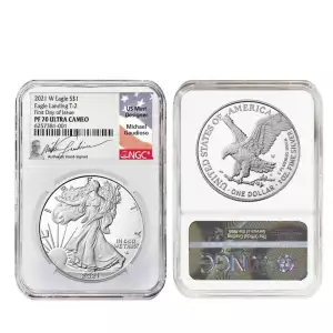 2021-W Silver Eagle Type 2 NGC PF70UC First Day of Issue Signed by Engraver Michael Gaudioso (1)