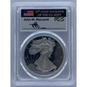 2020-W Silver Eagle Proof PCGS PF70 Signed by John Mercanti