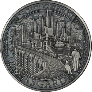 Asgard 1-oz Silver Round Antique Finish Mythical Cities Series (2)