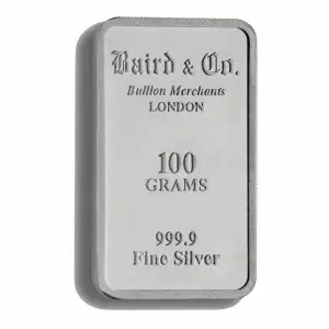 100g Baird & Co Silver Minted Bar (2)
