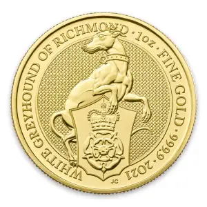2021 1oz Gold Britain Queen's Beast - The White Greyhound (2)